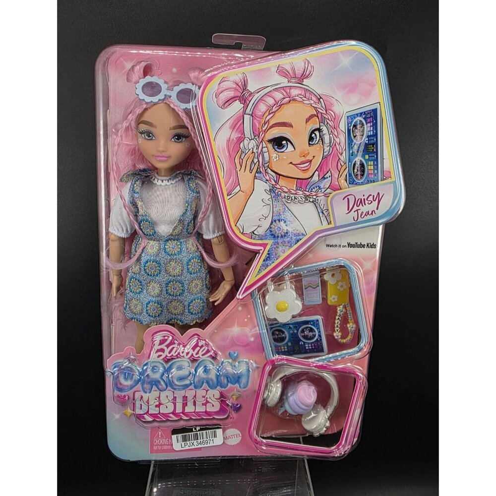 Barbie Dream Besties Daisy Jean DJ Fashion Doll With Accessories & Pink Hair
